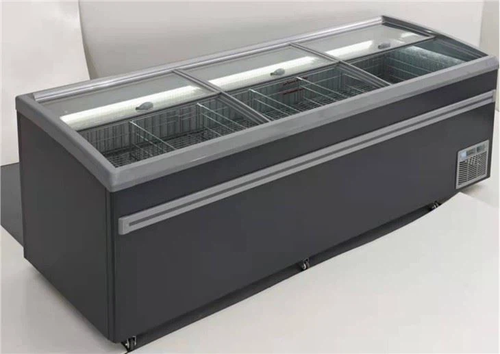 Top Sliding Glass Lid Showcase Refrigerated
